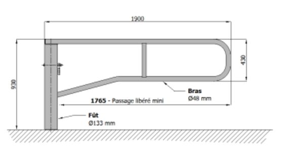 Barrière pivotante | Barrière courte à broche « Via Romea » galvanisée anticorrosion - SEMCO