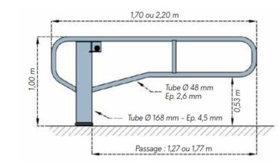  Barrière pivotante | Barrière courte à loquet pour contrôle d'accès - SEMCO