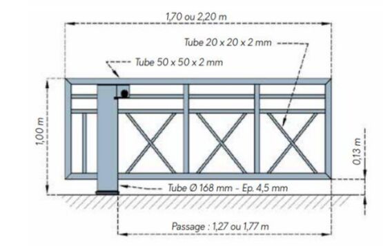  Barrière pivotante | Barrière courte à loquet pour contrôle d'accès - Barrières de sécurité mobiles manuelles ou automatiques