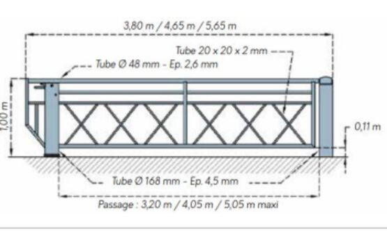Barrière pivotante | Barrière grande largeur à clé prisonnière en acier - produit présenté par SEMCO