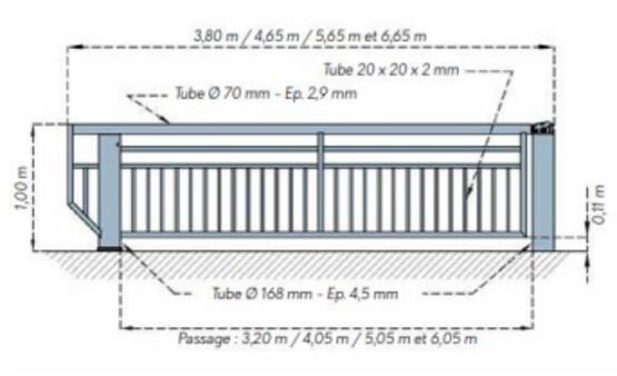  Barrière pivotante | Barrière grande largeur renforcée à volet pour contrôle d'accès - Barrières de sécurité mobiles manuelles ou automatiques