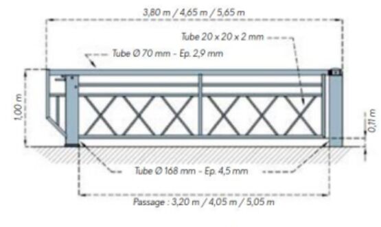  Barrière pivotante | Grande largeur renforcée à clé prisonnière - SEMCO