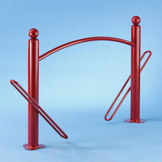 Barrière range 2 vélos Carthagène rouge - Mottez B206C