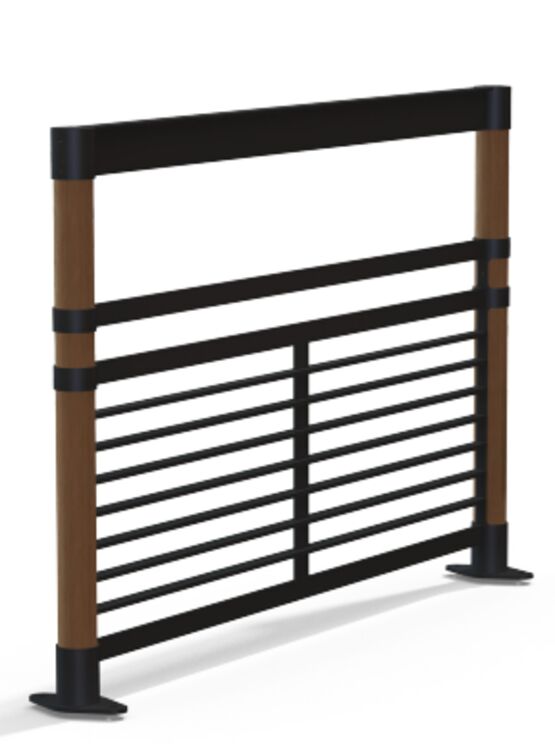 Barrière sécurisée de voirie | Barrière Bios en bois et acier pour espaces publics