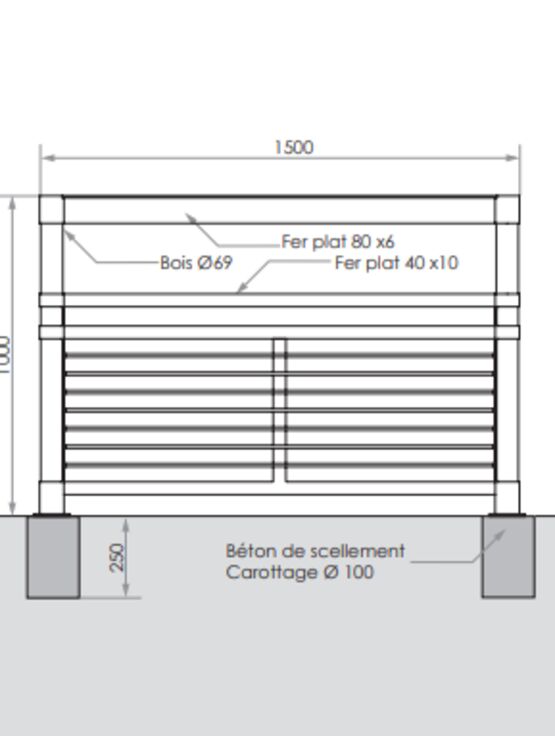  Barrière sécurisée de voirie | Barrière Bios en bois et acier pour espaces publics - SEMCO