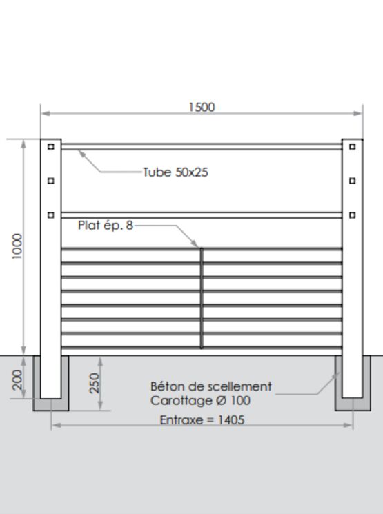  Barrière sécurisée de voirie | Barrière Kub en acier avec garde-corps - SEMCO