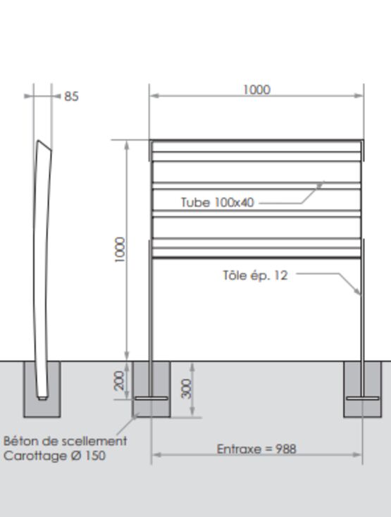  Barrière urbaine | Barrière Graph en acier avec décor personnalisable - SEMCO