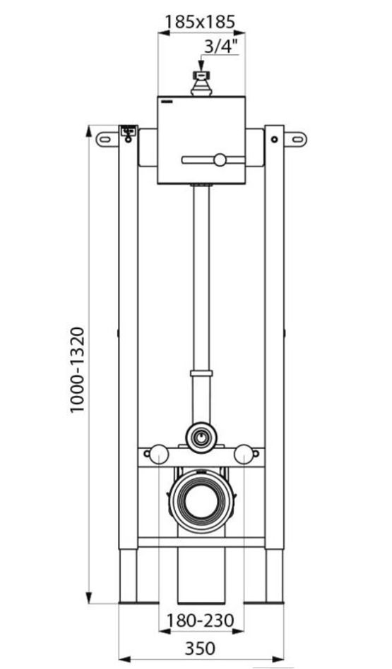  Bâti-support en applique pour WC | TEMPOFIX 3 Réf. : 564000-464000  - DELABIE