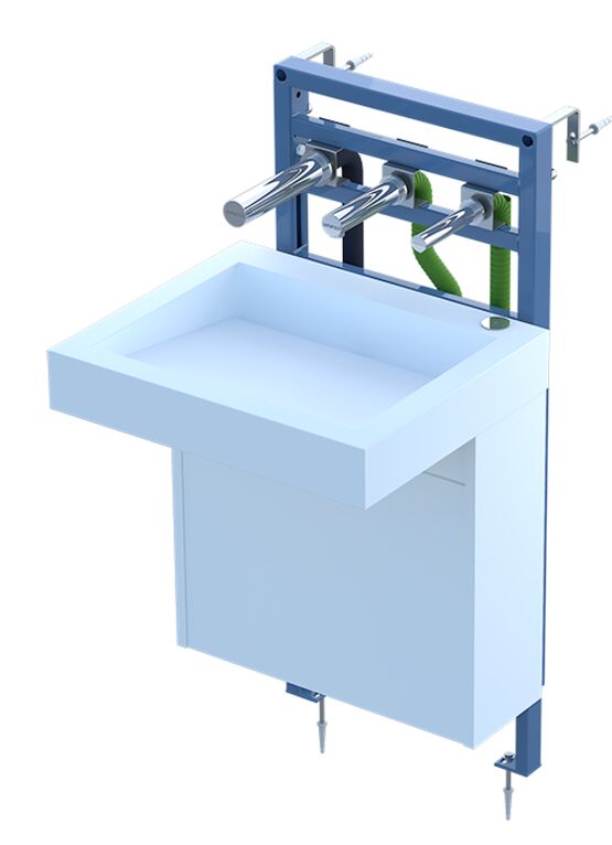  Bâti-support lavabo RONDEO TRIO pour robinetterie électronique murale | RES-KE3-123 - SUPRATECH