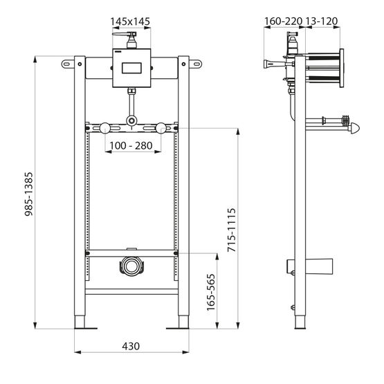 Bâti-support pour urinoir | TEMPOFIX 3 Réf. 543006-778700 / 543006D-778700 - produit présenté par DELABIE