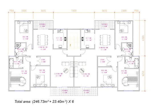  Bâtiment collectif en kit prêt à monter - 1620 m² / 6 Plateaux de 2 logements T4 de 120 m² | BATI-FABLAB - BATI-FABLAB 