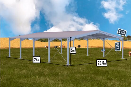  Bâtiment de stockage 500m² 20.60x24x5 m avec chéneaux et régulateur  - BATIMENTSMOINSCHERSCOM/ C2I COMMERCE SARL