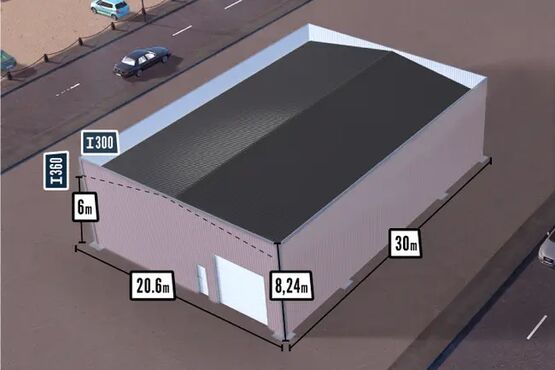  Bâtiment industriel fermé et isolé avec acrotère de 620m² - BATIMENTSMOINSCHERS.COM/ C2I COMMERCE SARL