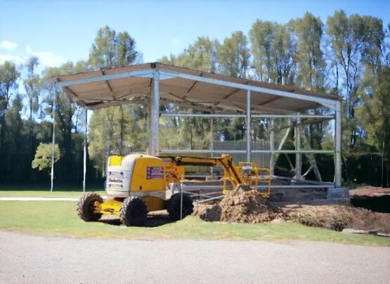  Bâtiment monopente galvanisé 216m² + auvent 3,5m - 12x18x5m - Abri voiture