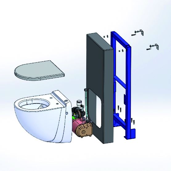  Batisupport autoportant avec habillage et WC à broyeur intégré | W40SP Silence Box - WATERMATIC (SETMA EUROPE)