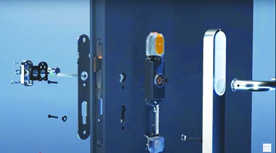 Béquille électronique sur plaque robuste étanche antieffraction | SmartHandle AX Advanced - Béquille de portes