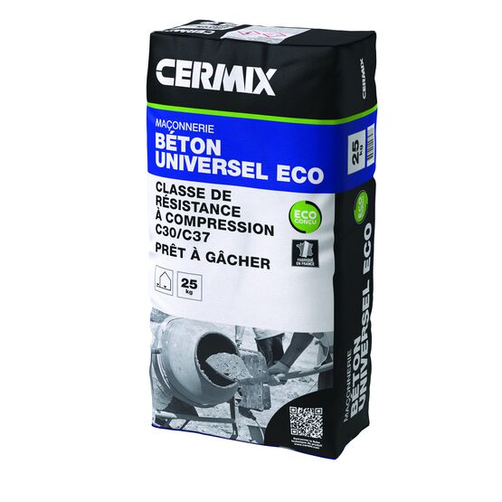 Béton sans chlorures et  non corrosif en sac prêt à gâcher de classe C3/07 | Béton Universel Eco