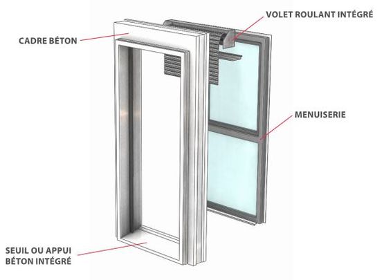  Bloc baie en béton armé monobloc avec menuiserie et fermeture | COMPO B’ - COMPOBAIE SOLUTIONS