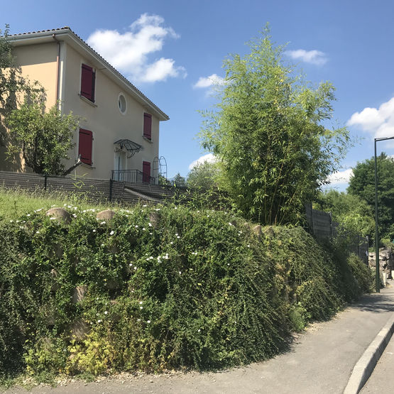 mur atalus 50 végétalisé pour la création d&#039;un trottoir à Rochetaillé sur Saonne avec le Grand Lyon 