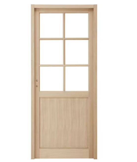Bloc-porte chêne plaqué 6 vitrages ANDINE - Huisserie 72 | LAPEYRE SERVICES