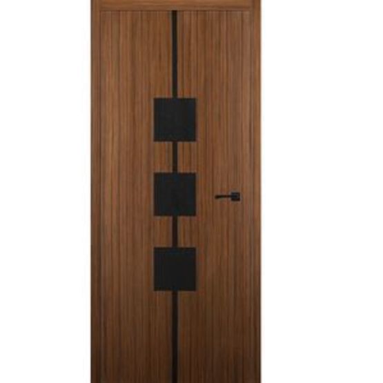 Bloc-porte d’intérieur design en placage naturel rosewood et chêne noir | TOTEM Rosewood