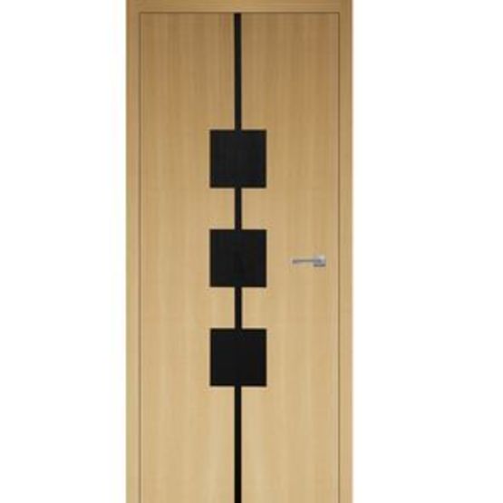 Bloc-porte d’intérieur design en placages frêne et chêne noir | TOTEM Frêne