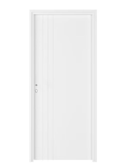 Bloc-porte thermique Fin de chantier | Line laqué blanc