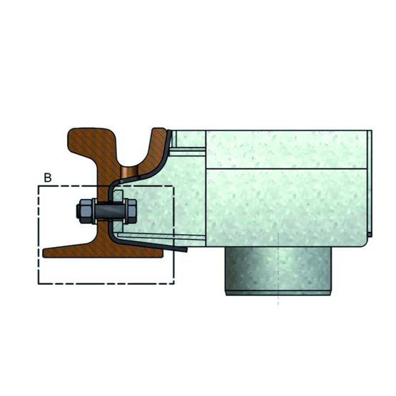 Boîte à eau avec kit d&#039;isolation électrique du rail pour voie électrifiée | Boîte à eau rail