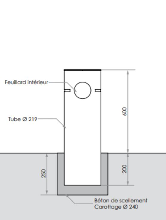  Borne de voirie | Borne Pi en acier avec insert inox contrasté - SEMCO