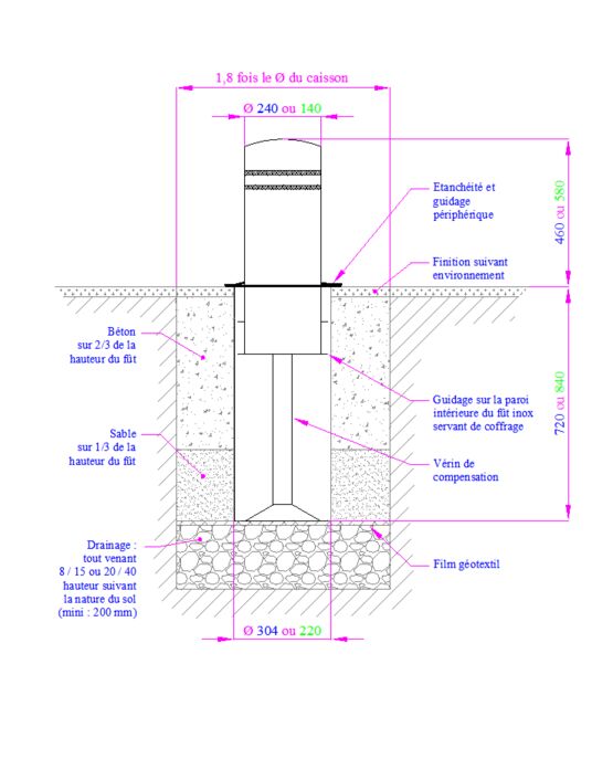  Borne escamotable | Borne de voirie escamotable semi-manuelle - Borne et potelet