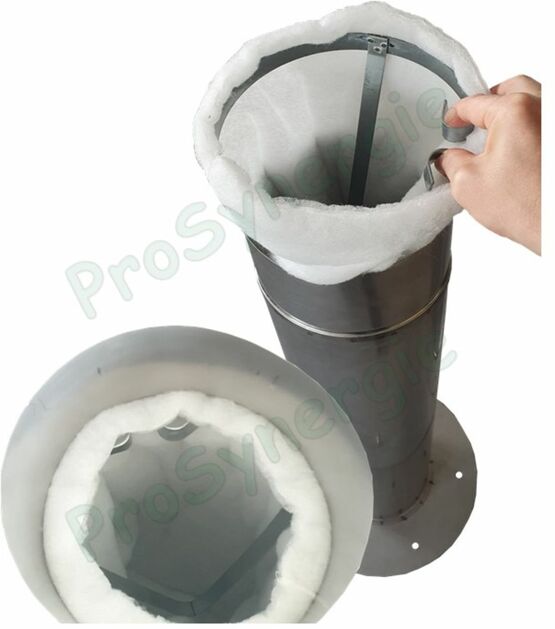 Borne Inox 304 prise d'air (d´Aspiration) Elegance (+ filtre poche G4) Hauteur 1,20m pour raccordement échangeur Puits Canadien ou Provençal Ø 200 ou 300mm | SITE005474 - PROSYNERGIE
