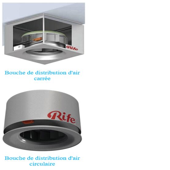 Bouche de diffusion d’air circulaire | D-S-390/500/630 en acier aluminium-zinc