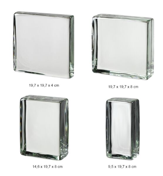  Brique de verre pour intérieur et extérieur | CLEAR 483 - Briques de verre
