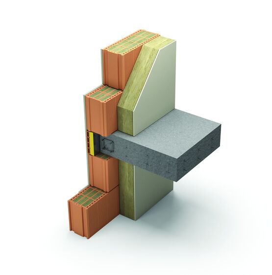 Brique en terre cuite de 20 cm remplie de laine de roche | Isobric Porotherm