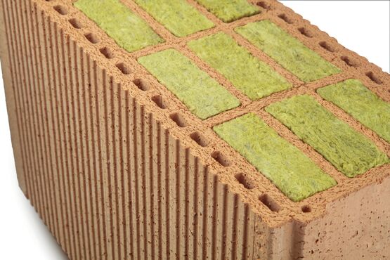  Brique en terre cuite de 20 cm remplie de laine de roche | Isobric Porotherm - Briques alvéolées