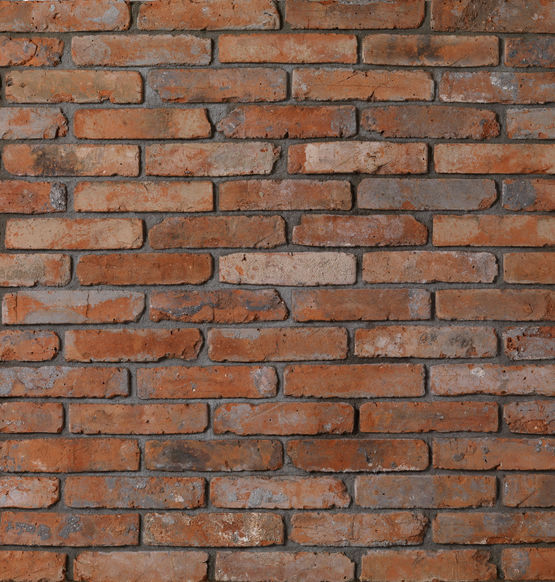 Briques vieillies de récupération pour la décoration de murs intérieurs | BRIKELIA Vintage ton rouge