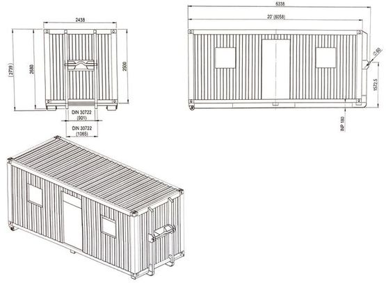  Bungalow de chantier monobloc sur berce/ampliroll - Bungalows et bâtiments préfabriqués