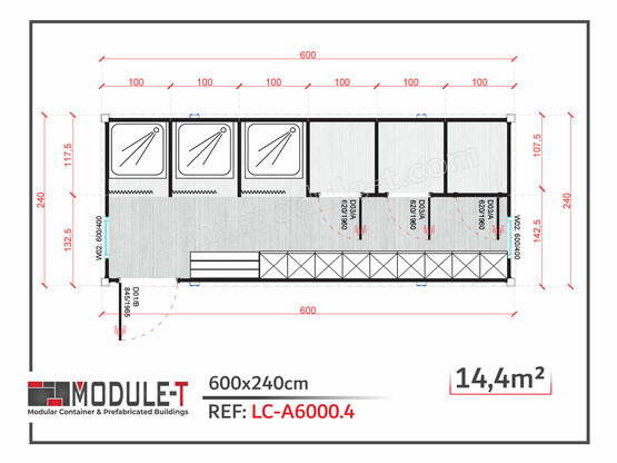 Bungalow vestiaire chantier | Container vestiaire sanitaire Module T ...