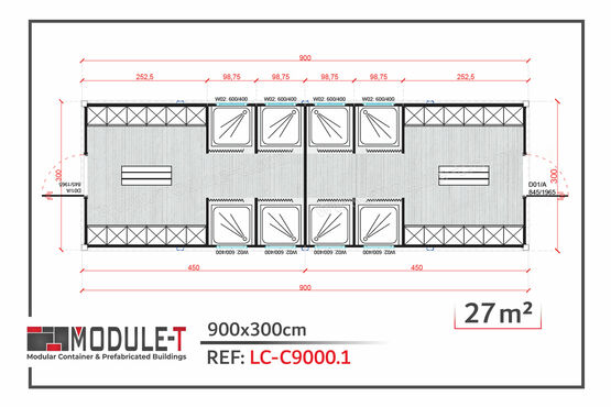 Bungalow vestiaire chantier | Container vestiaire sanitaire Module T ...