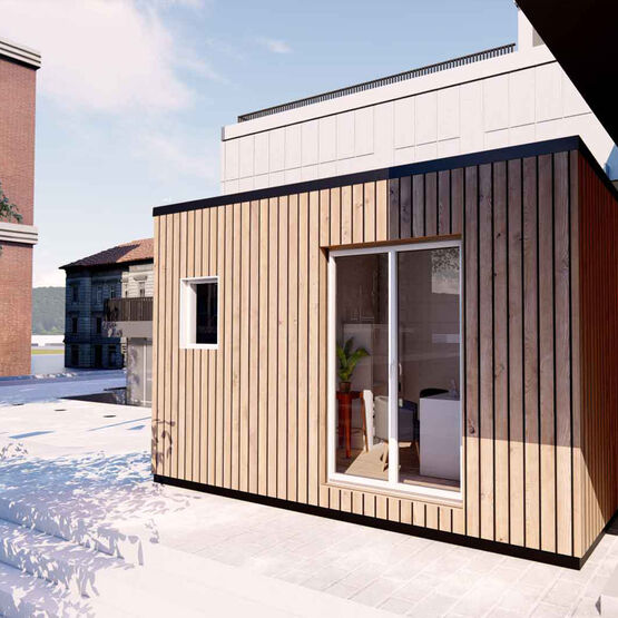 Bureau modulaire + WC 8,7 m²  -  Box, chambre, studio, cubes