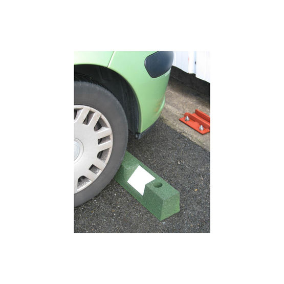 Butée De Parking NAIZY 2 Pièces - Caoutchouc Noir/jaune 60x12x10cm Avec Vis De Fixation