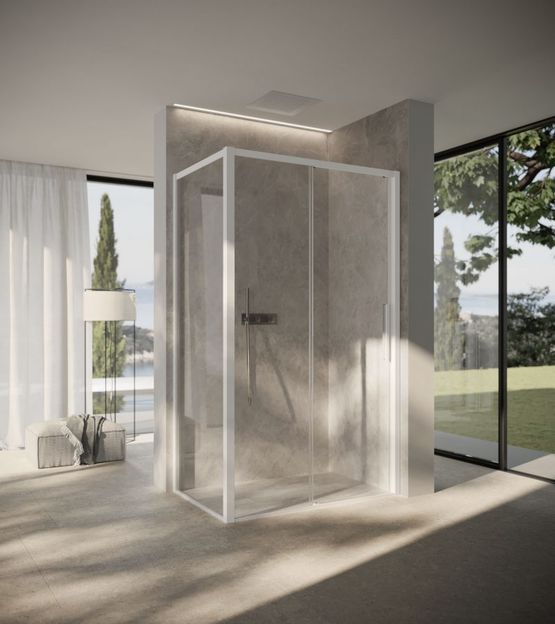  Cabine de douche à cadre et porte coulissante | Evo - Parois de douche avec porte coulissante