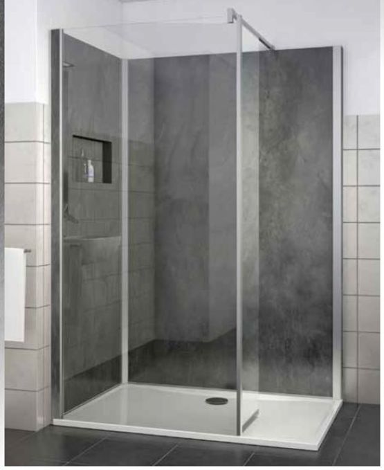Cabine de douche avec verre traité et panneaux de fond en 4 décors | VINATA STYLE - Cabine de douche intégrale