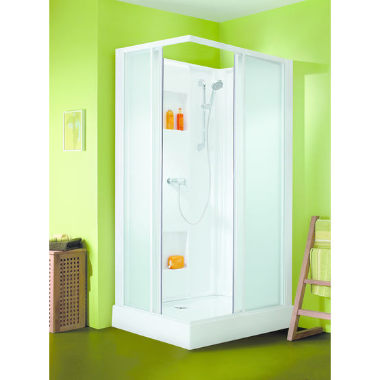 Cabine de douche d&#039;angle à poser sans silicone | Izibox