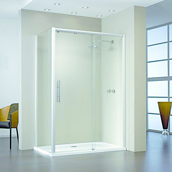 Cabines de douche avec portes coulissantes suspendues en verre trempé | Solida