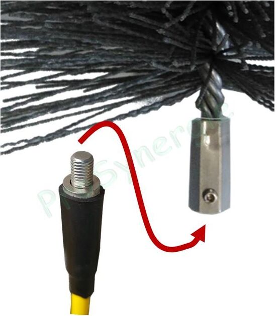  Câble rotatif Ø 14/8 mm pour brossage conduit de ventilation (12x175) - Accessoires pour cheminées et poêles