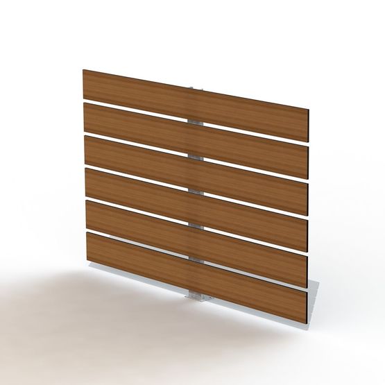 Cache poubelles bois stratifié Teck extensible - produit présenté par NORMEQUIP