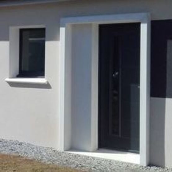  Cadre en béton blanc lisse prêt à peindre pour portes d’entrée  | Compobaie Solutions - Lucarnes, encadrements, linteaux, appuis préfabriqués