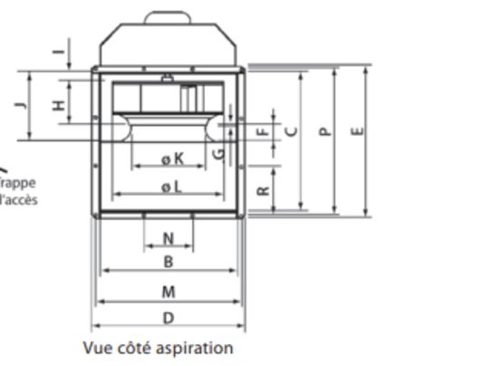  Caisson de désenfumage F400/120 à accouplement direct | DFA - Tourelles et caissons de désenfumage