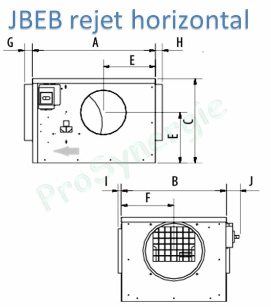 Caisson Extraction C4 JBEB débit jusqu´à 800 m³/h interrupteur proximité (Opt° isolation M0 25mm, dépressostat...) | SITE011404 - produit présenté par PROSYNERGIE